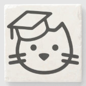 Kitten Academy Plain Logo Stone Onderzetter (Voorkant)