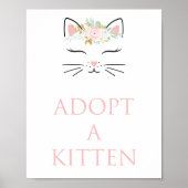 Kitten Adoption Sign kat verjaardagsfeestje Poster (Voorkant)