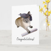 Kitten Afstuderen Kaart (Gele Bloem)