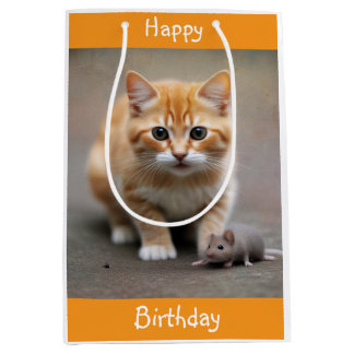 Kitten and Mouse  Medium Cadeauzakje