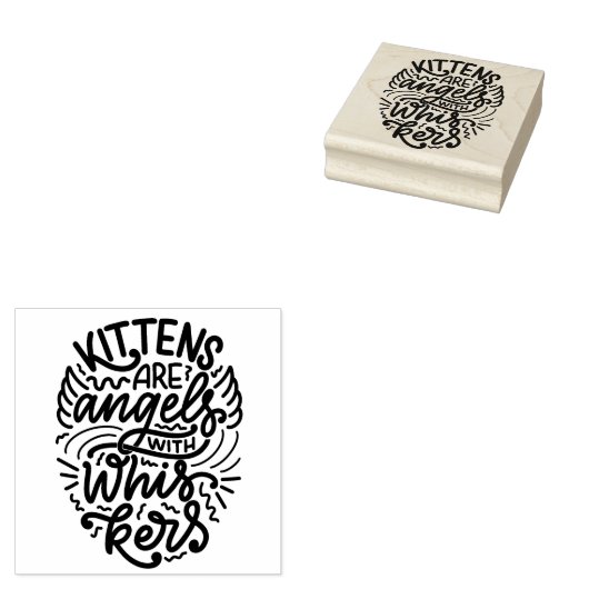Kitten Angel Quote Rubber Stamp Rubberstempel (Gestempeld)