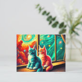 Kitten Art Briefkaart (Staand voorkant)