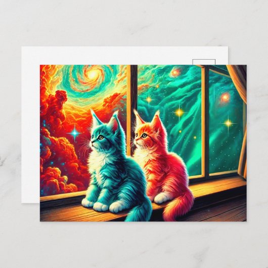 Kitten Art Briefkaart (Voorkant / Achterkant)