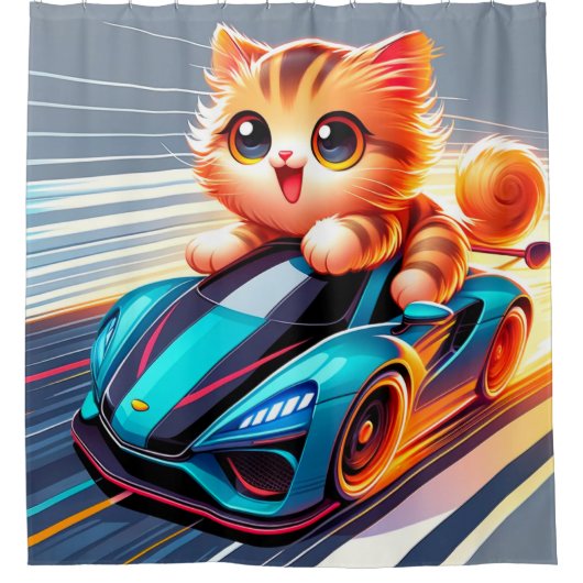 Kitten Art Douchegordijn (Voorkant)