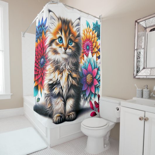 Kitten Art Douchegordijn (In situ)