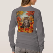 Kitten Autumn Leaves T-shirt (Achterkant)