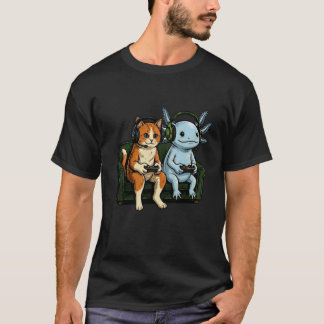 Kitten & Axolotl Videogames Buitenaardse Gaming Jo T-shirt