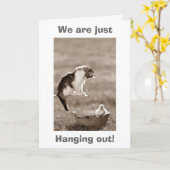 KITTEN/BABY DUCK ZEGGEN "HAPPY BIRTHDAY" KAART (Gele Bloem)