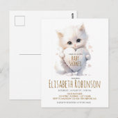 Kitten Baby shower gepersonaliseerde uitnodiging (Voorkant / Achterkant)