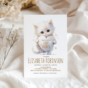 Kitten Baby shower gepersonaliseerde uitnodiging