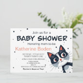 Kitten Baby shower Uitnodiging Schattige Kat Baby  (Staand voorkant)
