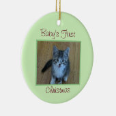 Kitten Baby's eerste kerst Keramisch Ornament (Rechts)