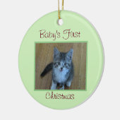 Kitten Baby's eerste kerst Keramisch Ornament (Links)