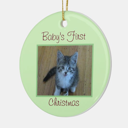 Kitten Baby's eerste kerst Keramisch Ornament (Links)
