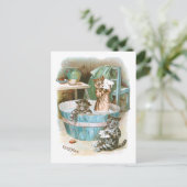 Kitten Bath van Louis Wain Briefkaart (Staand voorkant)