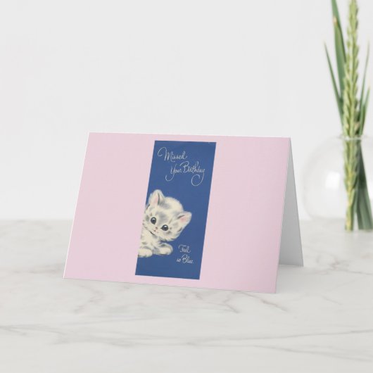 Kitten Belated Birthday Kaart (Voorkant)