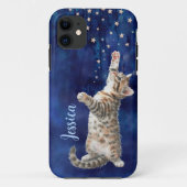Kitten Bereiken voor Sterren Gepersonaliseerde iPh Case-Mate iPhone Case (Achterkant)