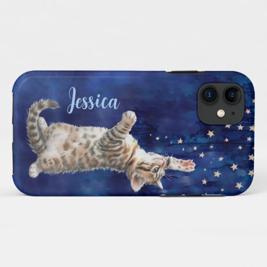 Kitten Bereiken voor Sterren Gepersonaliseerde iPh Case-Mate iPhone Case (Achterkant (horizontaal))