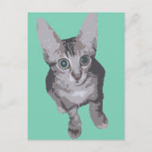 Kitten Big Eyes Pop Art Briefkaart (Voorkant)