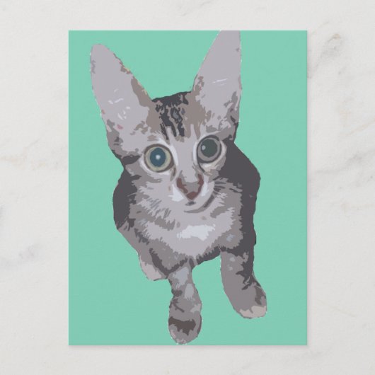 Kitten Big Eyes Pop Art Briefkaart (Voorkant)