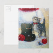 Kitten bij Santa's Boot Feestdagenkaart (Voorkant / Achterkant)