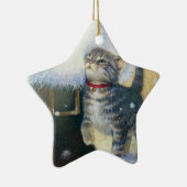 Kitten bij Santa's Boot Keramisch Ornament (Rechts)