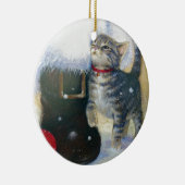 Kitten bij Santa's Boot Keramisch Ornament (Rechts)