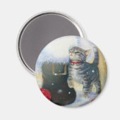 Kitten bij Santa's Boot Magneet (Voorkant / Achterkant)
