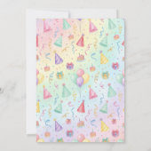 Kitten Birthday Invitation, Cute Cat Girl Theme Kaart (Achterkant)