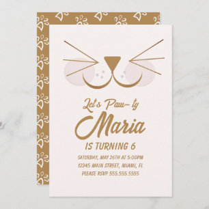 Kitten Birthday Paw-ty Party Animal Kaart