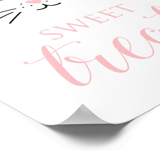 Kitten Birthday Sweet Treons Sign Floral kat Poster (Hoek)