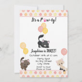 Kitten Birthday Uitnodiging (Voorkant)