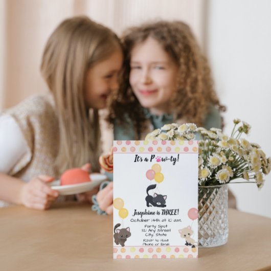 Kitten Birthday Uitnodiging