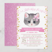 Kitten Birthday Uitnodiging (Voorkant / Achterkant)