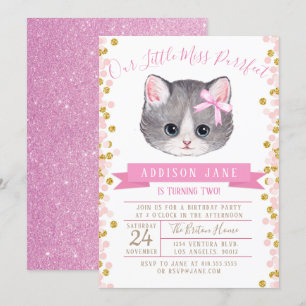 Kitten Birthday Uitnodiging