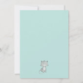 Kitten Blauwgroen Floral Birthday Party Kaart (Achterkant)