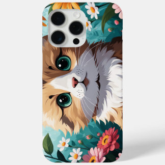 Kitten & Bloemen iPhone 15 Pro Max Hoesje