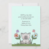 Kitten, bloemen en vlinders Baby shower Uitnodigen Kaart (Achterkant)