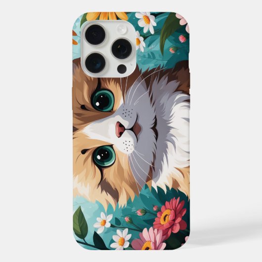 Kitten & Bloemen iPhone Hoesje (Achterkant)