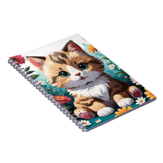 Kitten & Bloemen Notitieboek (Rechterzijde)
