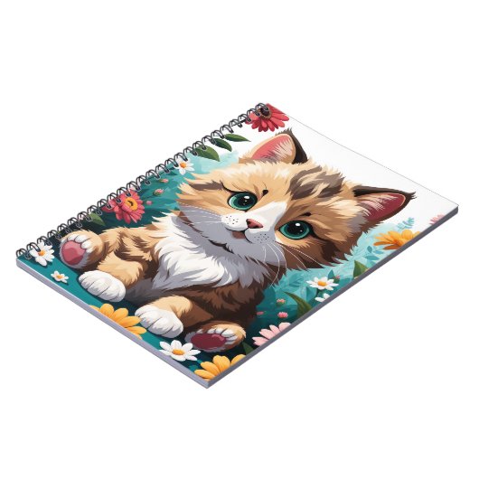 Kitten & Bloemen Notitieboek (Linkerzijde)