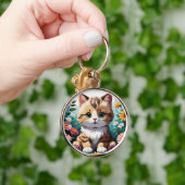 Kitten & Bloemen Sleutelhanger (Hand)