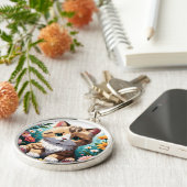 Kitten & Bloemen Sleutelhanger (Zijkant)