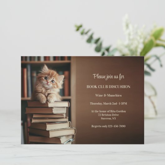 Kitten Book Club Discussie Kaart (Staand voorkant)