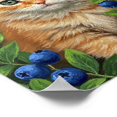 Kitten & Bosbessen | Olie Schilderkunst Poster (Hoek)