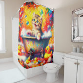 Kitten Bubble Bath Douchegordijn (In situ)