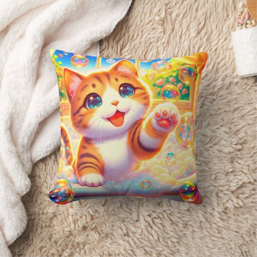 Kitten Bubble Bliss Kussen (Deken)