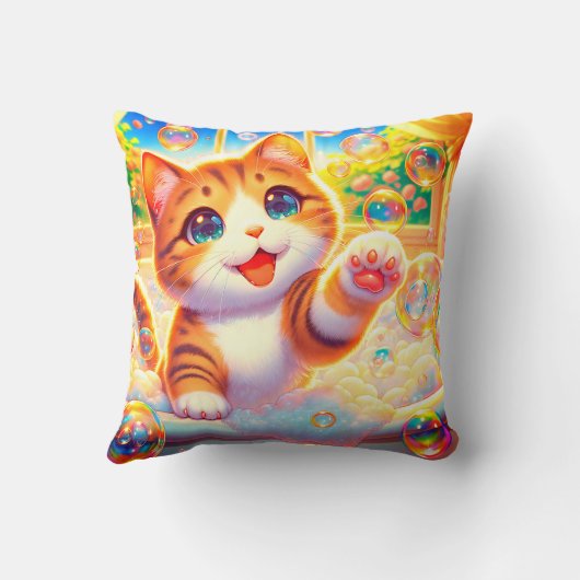 Kitten Bubble Bliss Kussen (Achterkant)