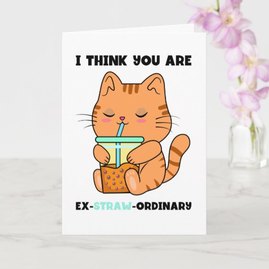 Kitten bubble tea je bent een buitengewone rietjes kaart (Orchidee)