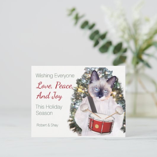 Kitten Carol Christmas Briefkaart (Staand voorkant)